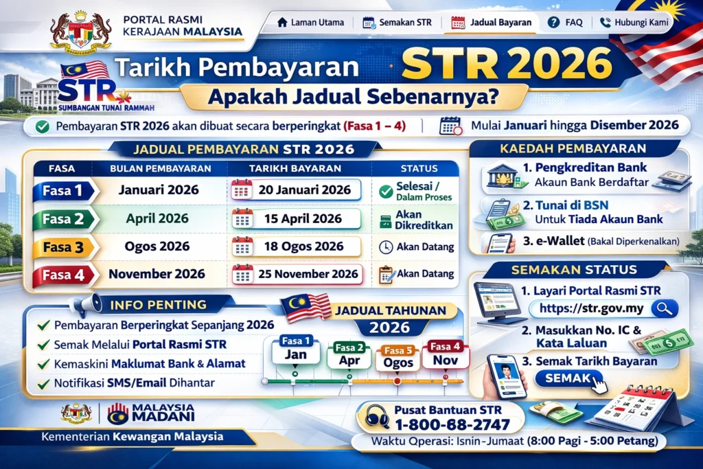 Tarikh Pembayaran STR 2026 : Apakah Jadual Sebenarnya?