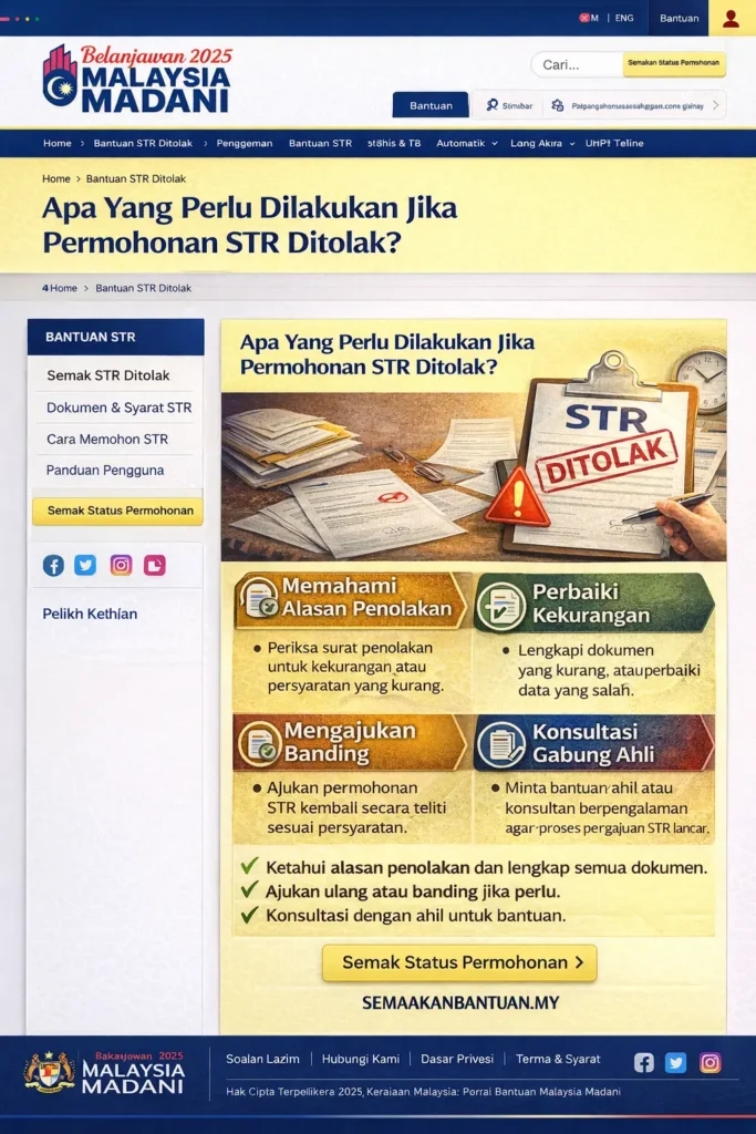 Apa Yang Perlu Dilakukan Jika Permohonan STR Ditolak?