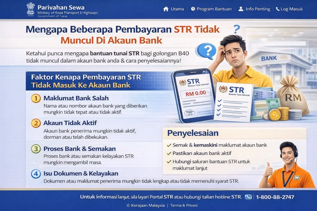Mengapa Beberapa Pembayaran STR Tidak Muncul Di Akaun Bank