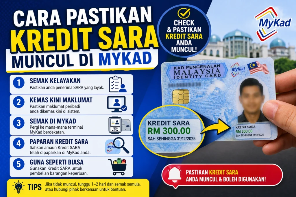 Cara Pastikan Kredit SARA Muncul Di MyKad